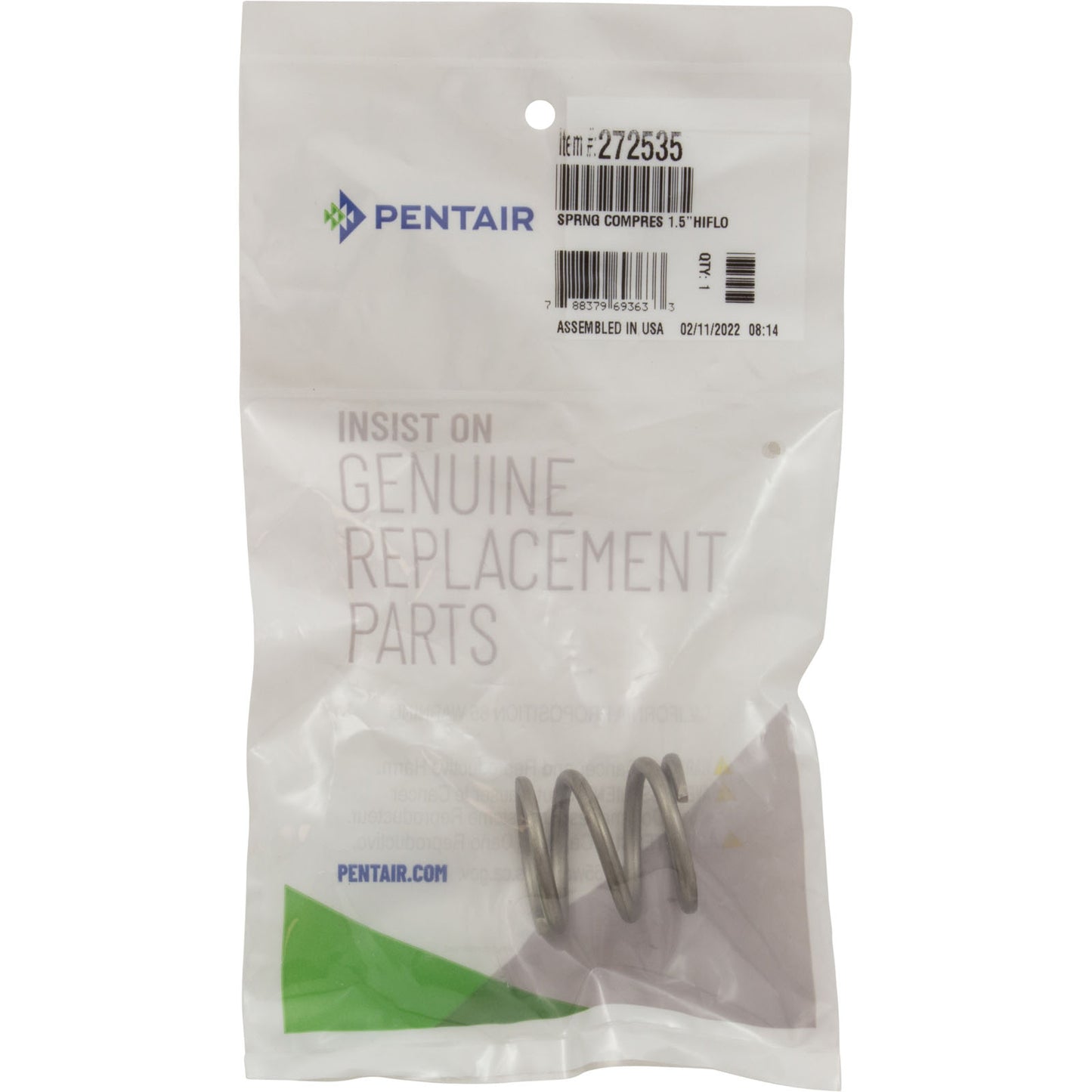 Spring, Pentair PacFab 1-1/2" High Flow Valve