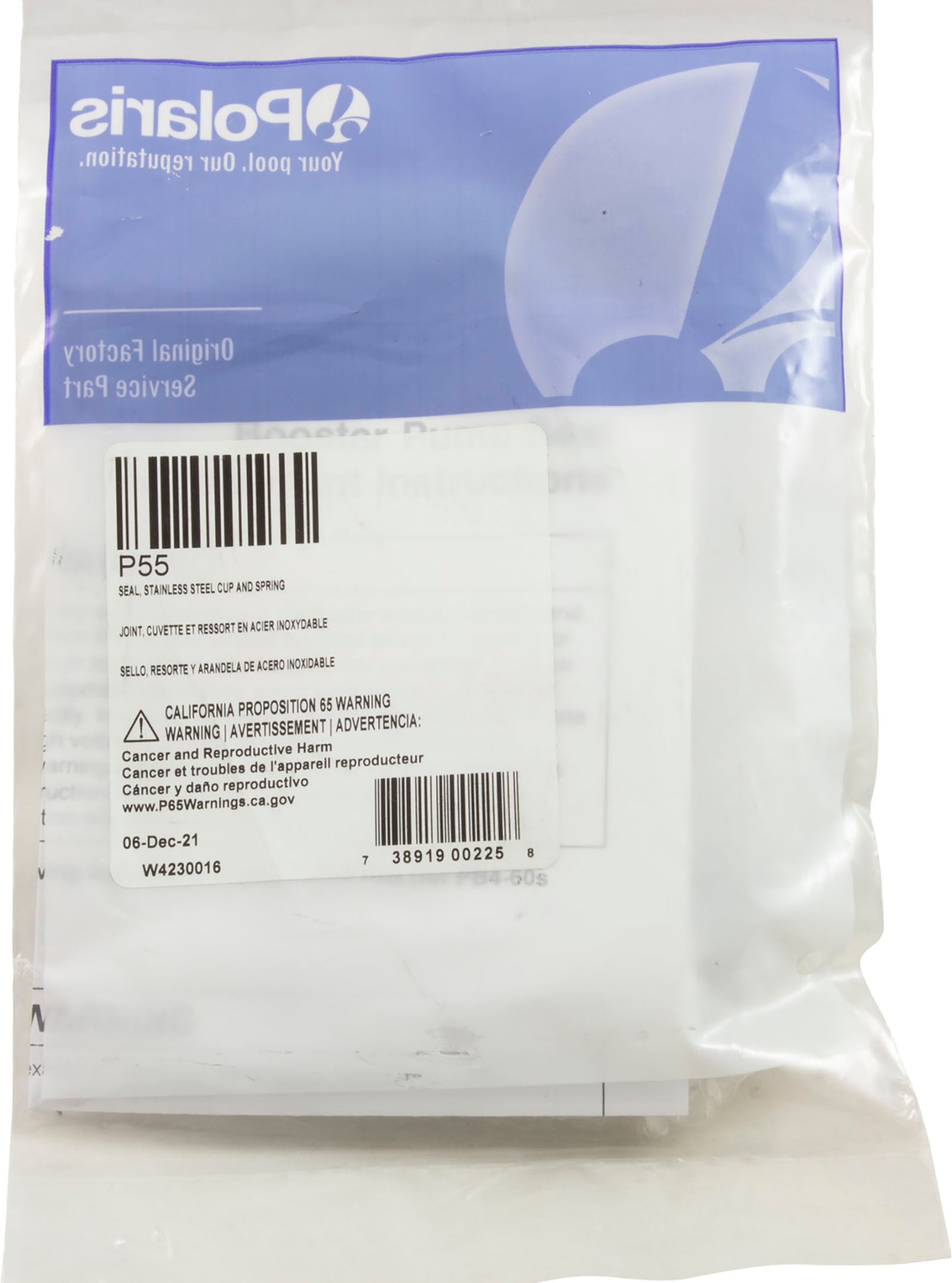 Shaft Seal, Zodiac Polaris Booster Pump, 5/8" Shaft, Buna