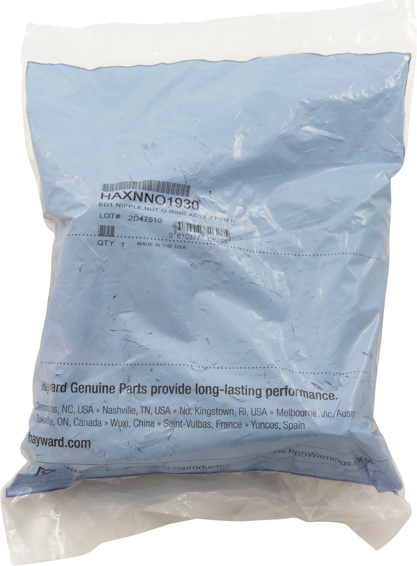 Flange Pipe Nipple Kit, Hayward H-Series/Induced/ED2, w/O-Ring