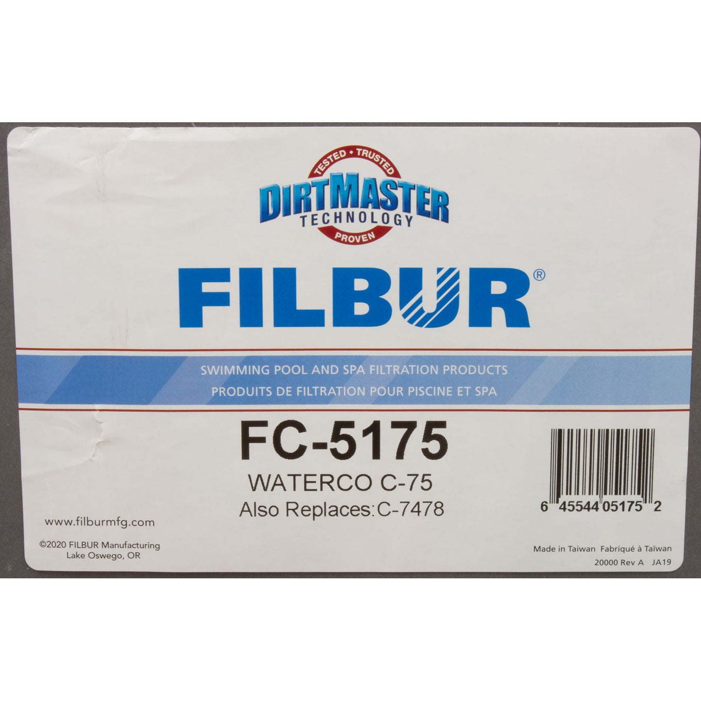Waterco Trimline C-Series Replacement Cartridge - 75 Sq Ft (FC-5175)