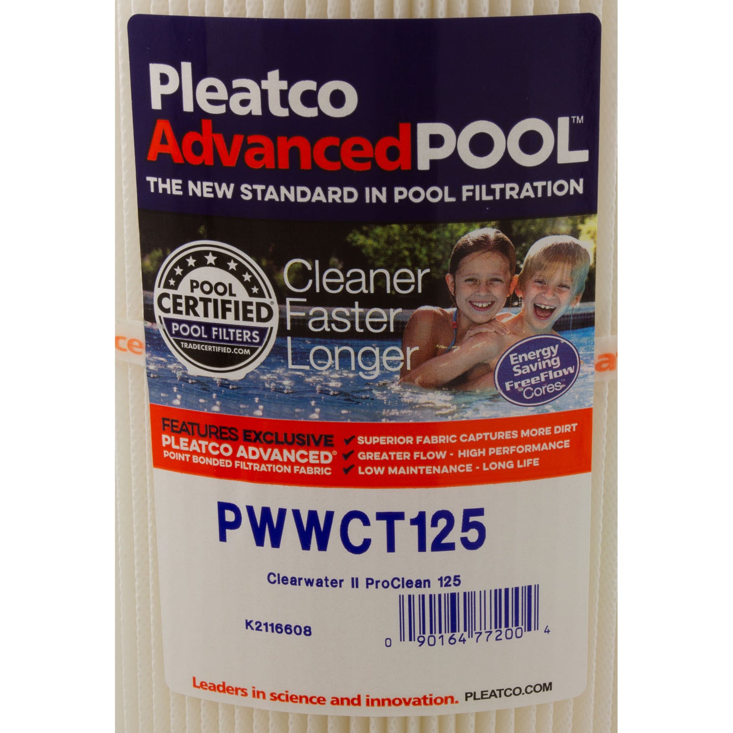 Cartouche, 125 pi2, 4 po extérieur, 4 po extérieur, 8-15/16 po, 23-1/4 po long, 4 oz