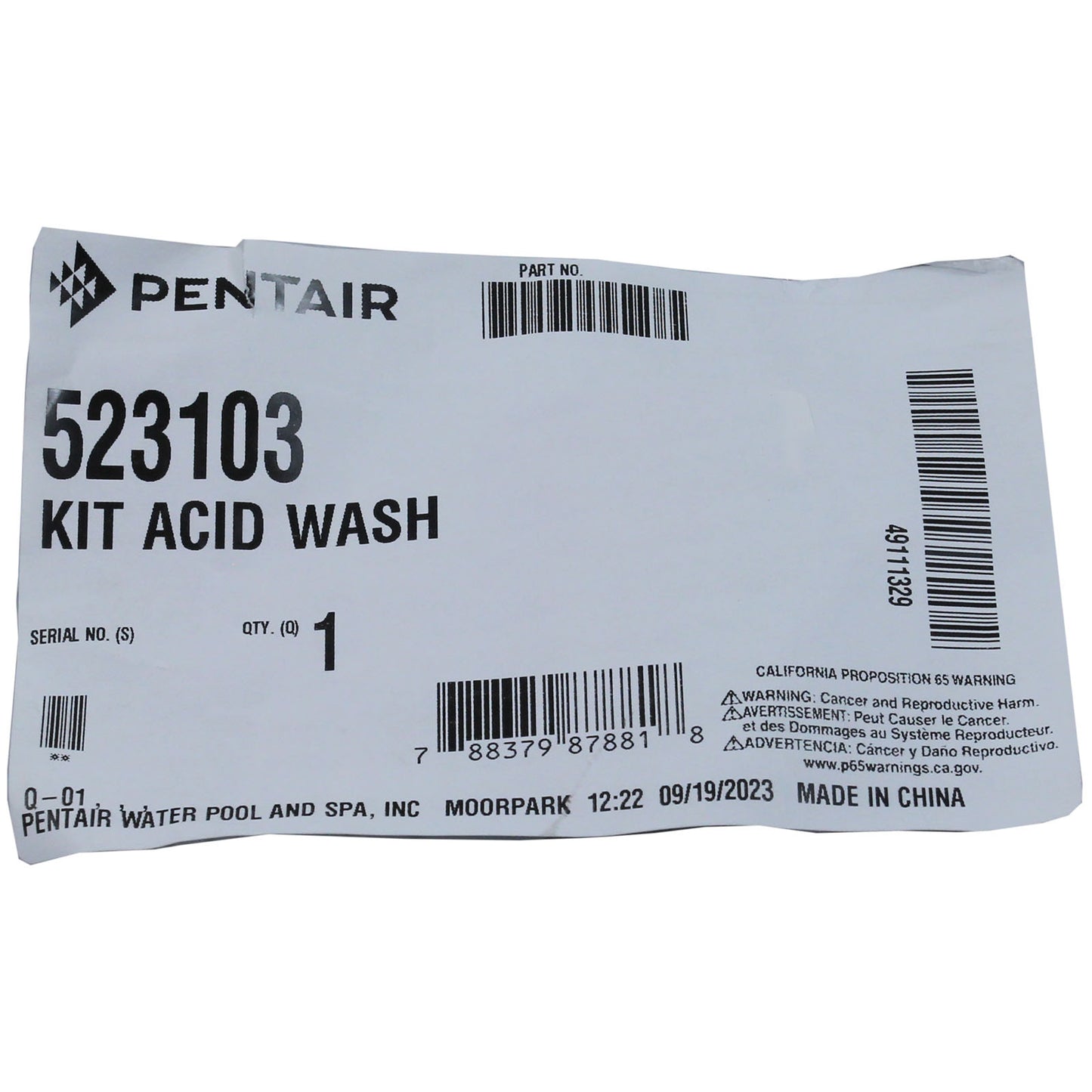 Soporte de limpieza con lavado ácido, Pentair iChlor