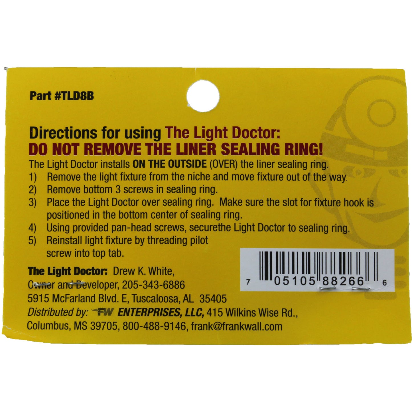 Repair Kit, Light Doctor, 8 Hole Light Niche, Bottom