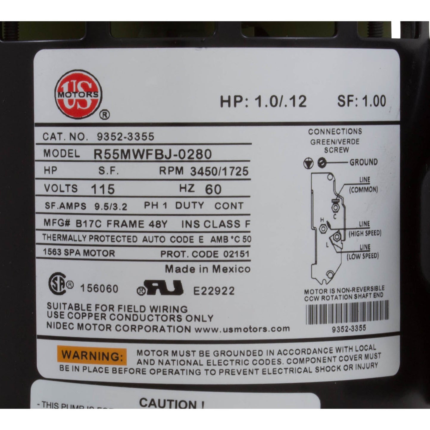 Pompe, Aqua Flo FMHP, 1,0 ch, 115 V, 2 vitesses, 48 fr, 1-1/2", OEM