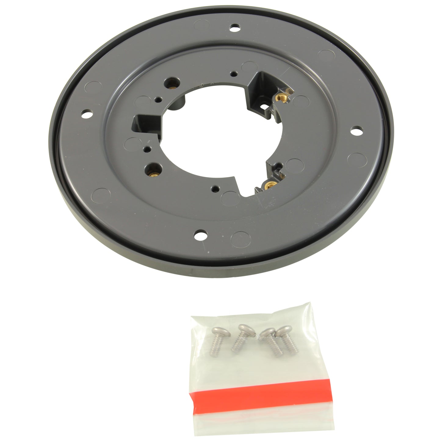 4" HP Bulkhead to 6" HP Cover Adapter Plate Kit, Round, Dk Gry