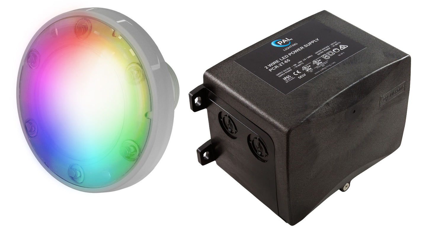 Kit de iluminación LED RGB sin nicho de 2 cables y 80 pies PAL