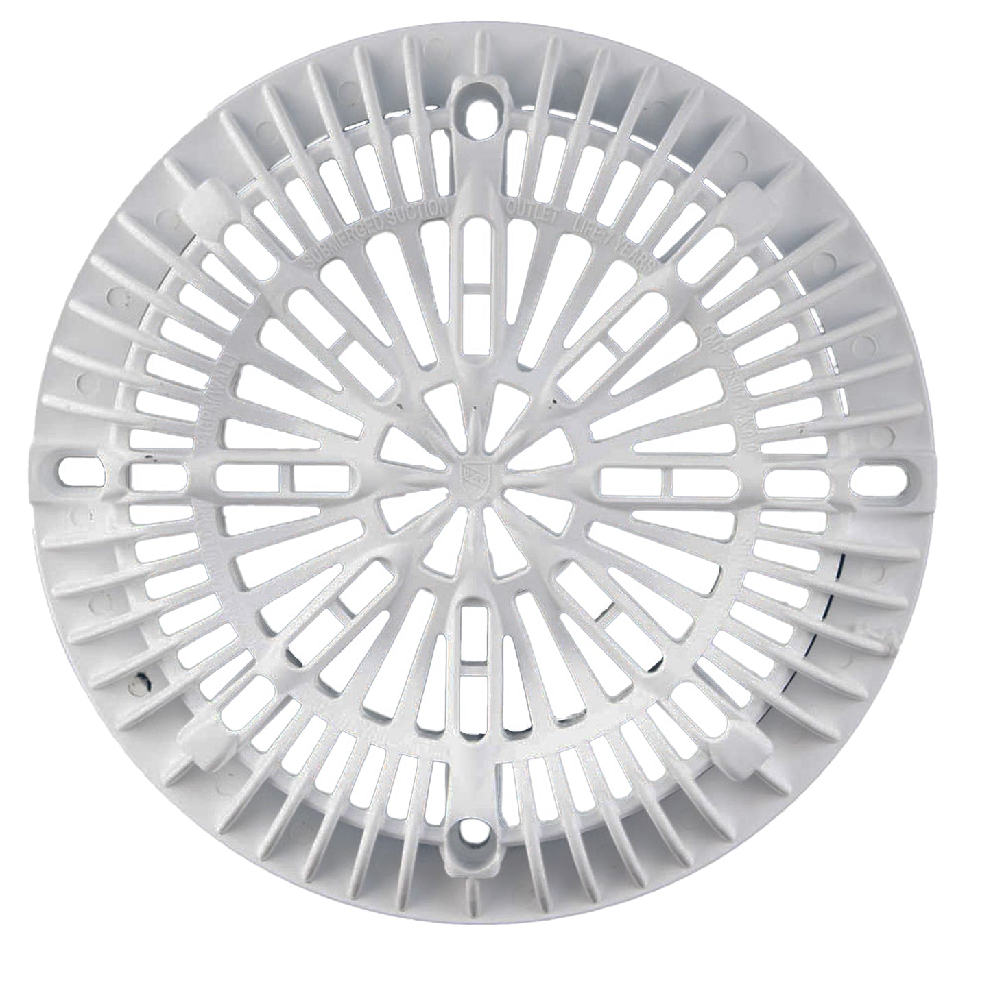Vinyl Liner Pool Main Drain Ring, 8" Galaxy Lid (White)