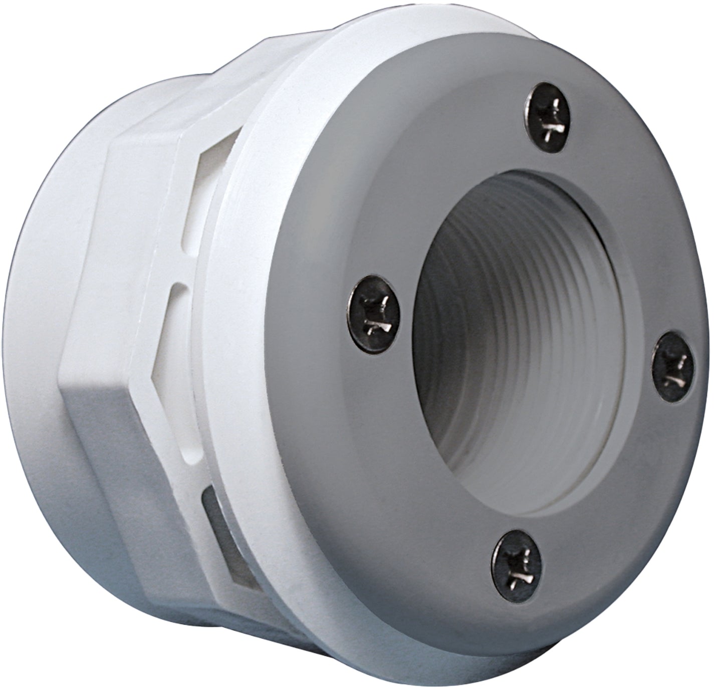 Wall Fitting, w/combo spacer/locknut 1-1/2"FPTx1-1/2"S, Gray