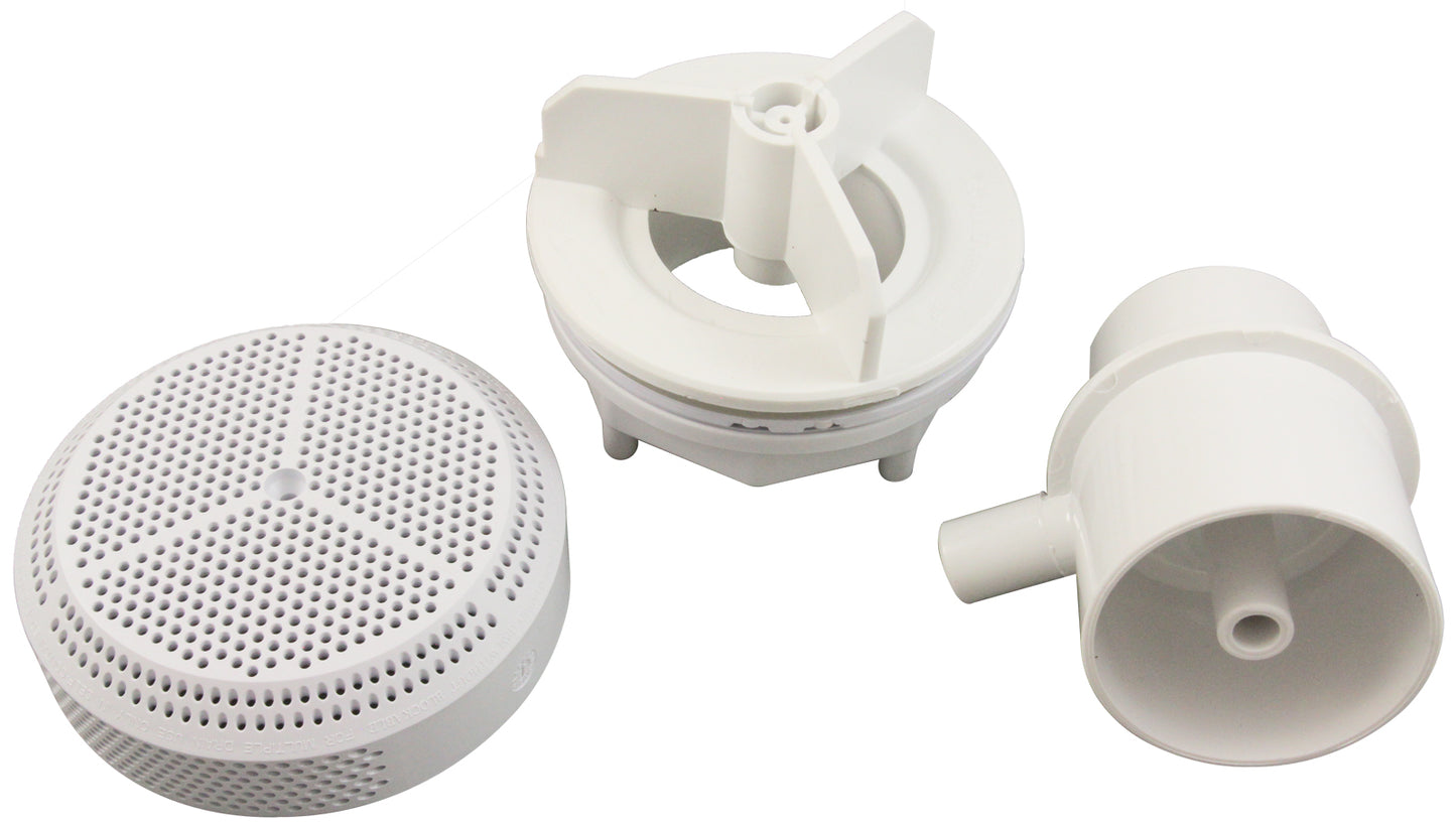 Suction Assembly, BWG, 2", 2-7/8"hs, 211 GPM, White, VGB