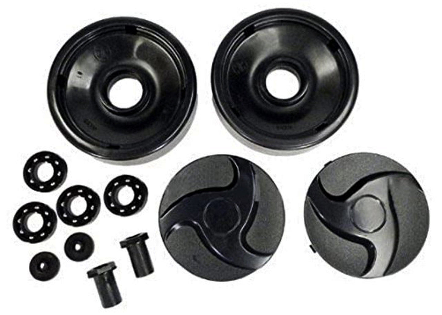 Rear Wheels W/Bearings/Nuts/Hubcaps, Black