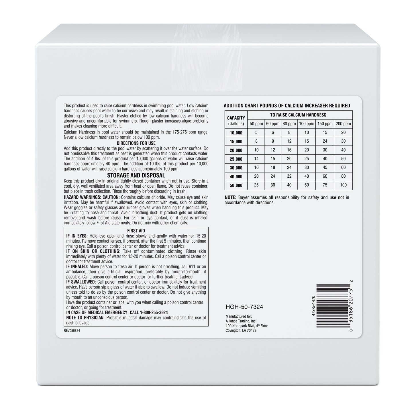 Pool Season 47251470 25 lbs Calcium Increaser Box