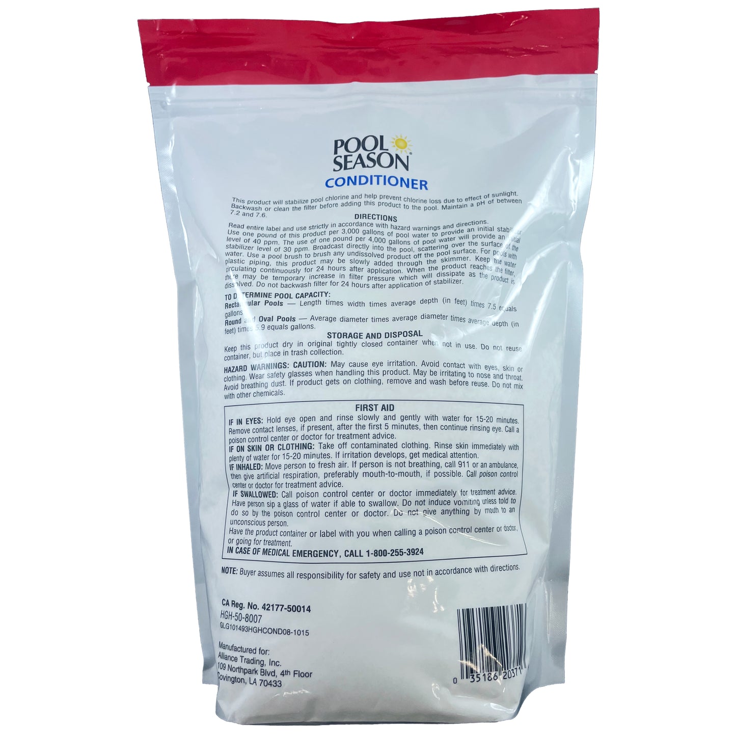 Bolsa de acondicionador Pool Season 47251360 de 8 libras