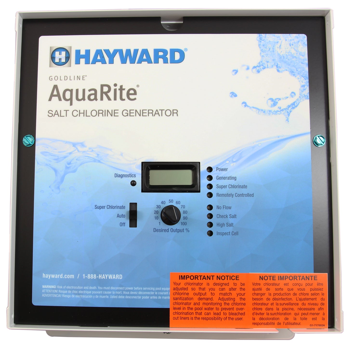 Générateur de chlore au sel, Hayward AquaTrol HP
