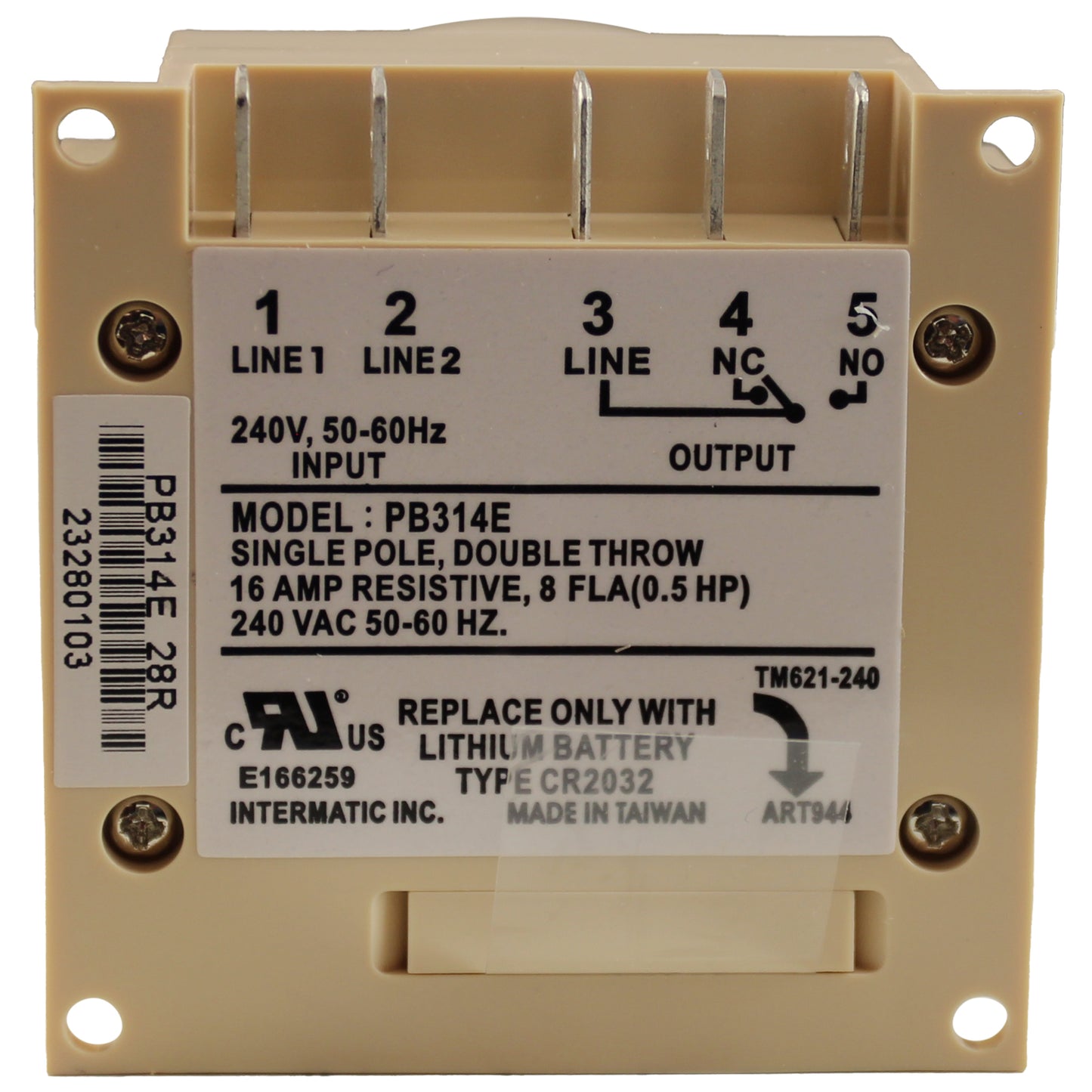 Timer, Intermatic Electronic Panel Mount, 24 Hr, 230V