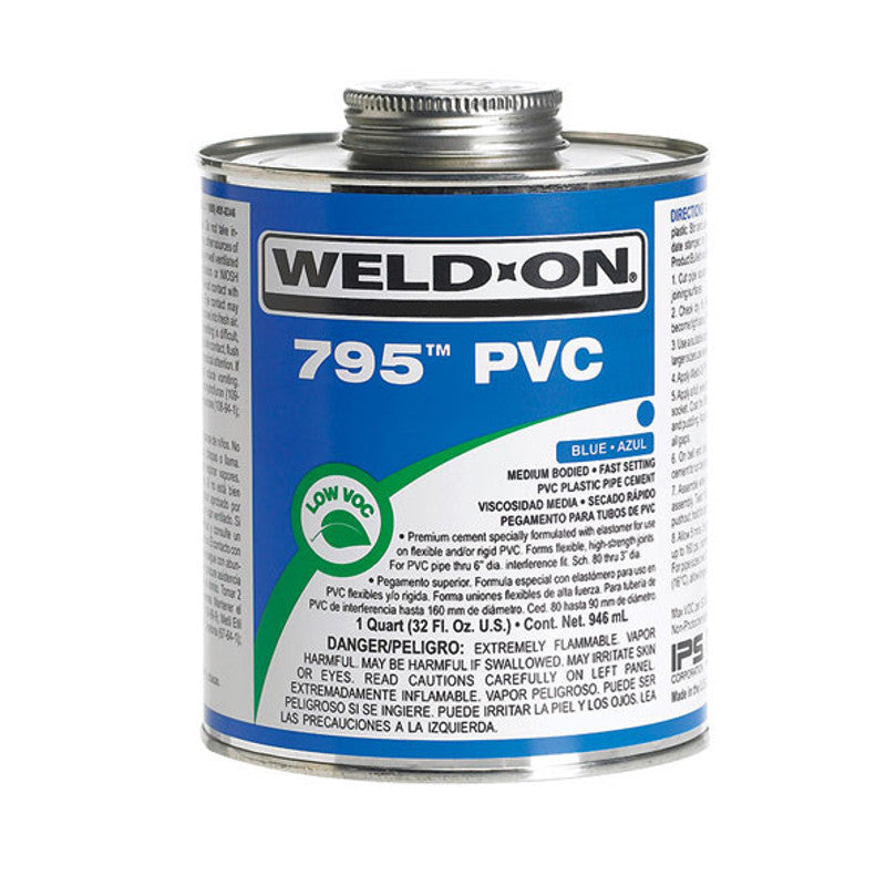 Weld-On 795 PVC Quart, Blue, 11905