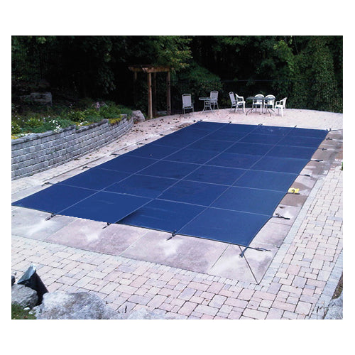16' x 32' Blue Royal Mesh Rectangle Safety Cover No Step