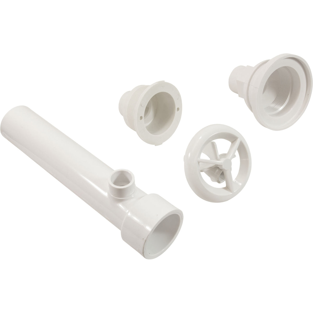 Balboa Water Group 16-5275WHT Gunite Microssage Jet, White, disassembled parts view