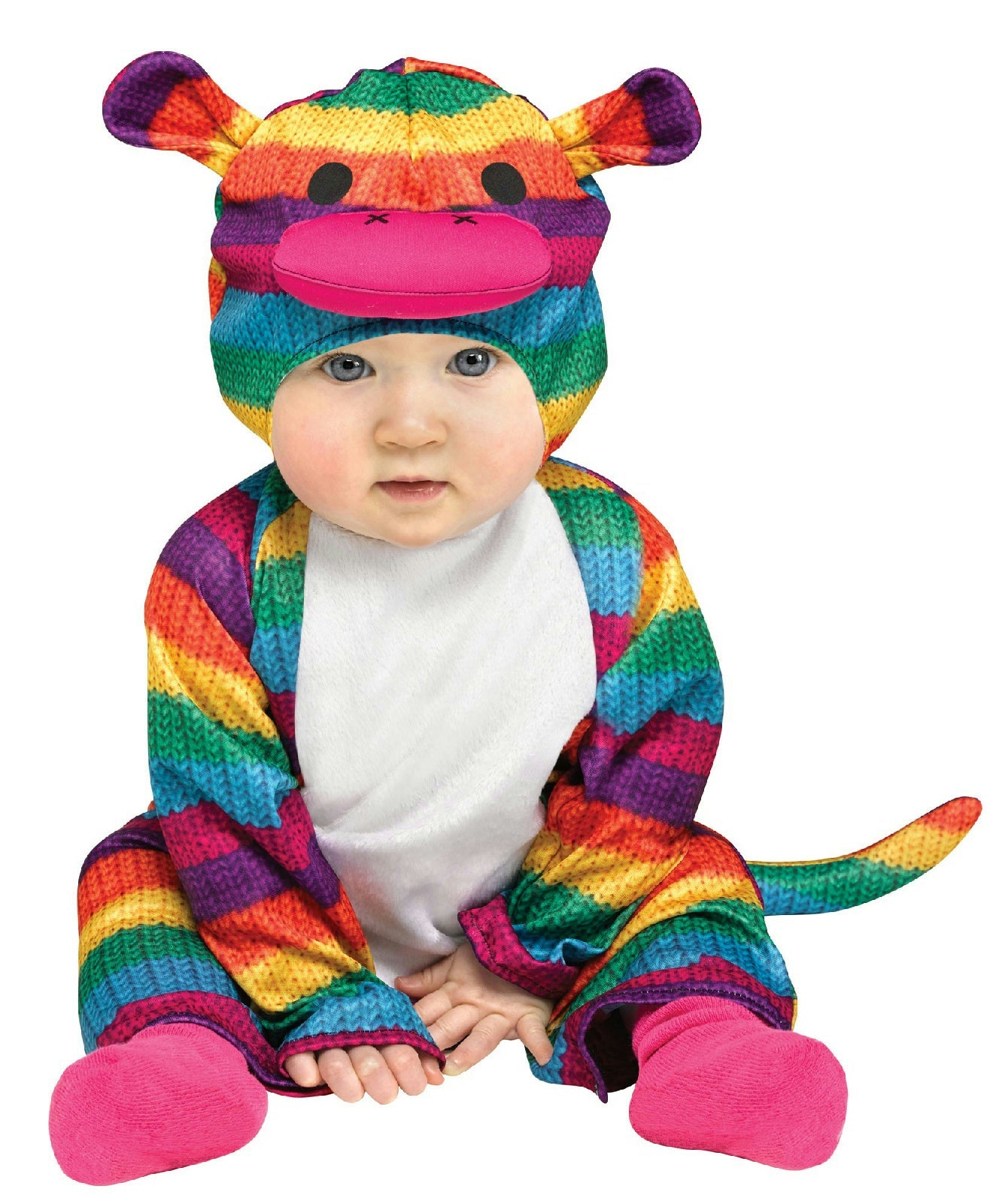 Fun World Rainbow Sock Monkey Infant 12-24 Months Colorful Costume