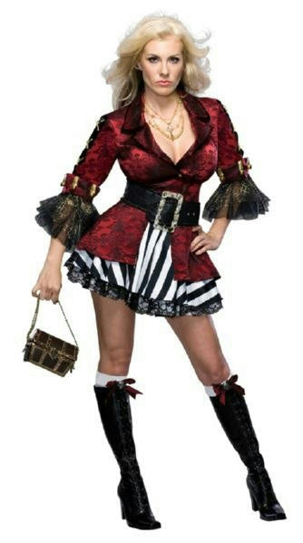 Secret Wishes Treasure Chest Victorian Pirate Girl Adult Costume Sz Small