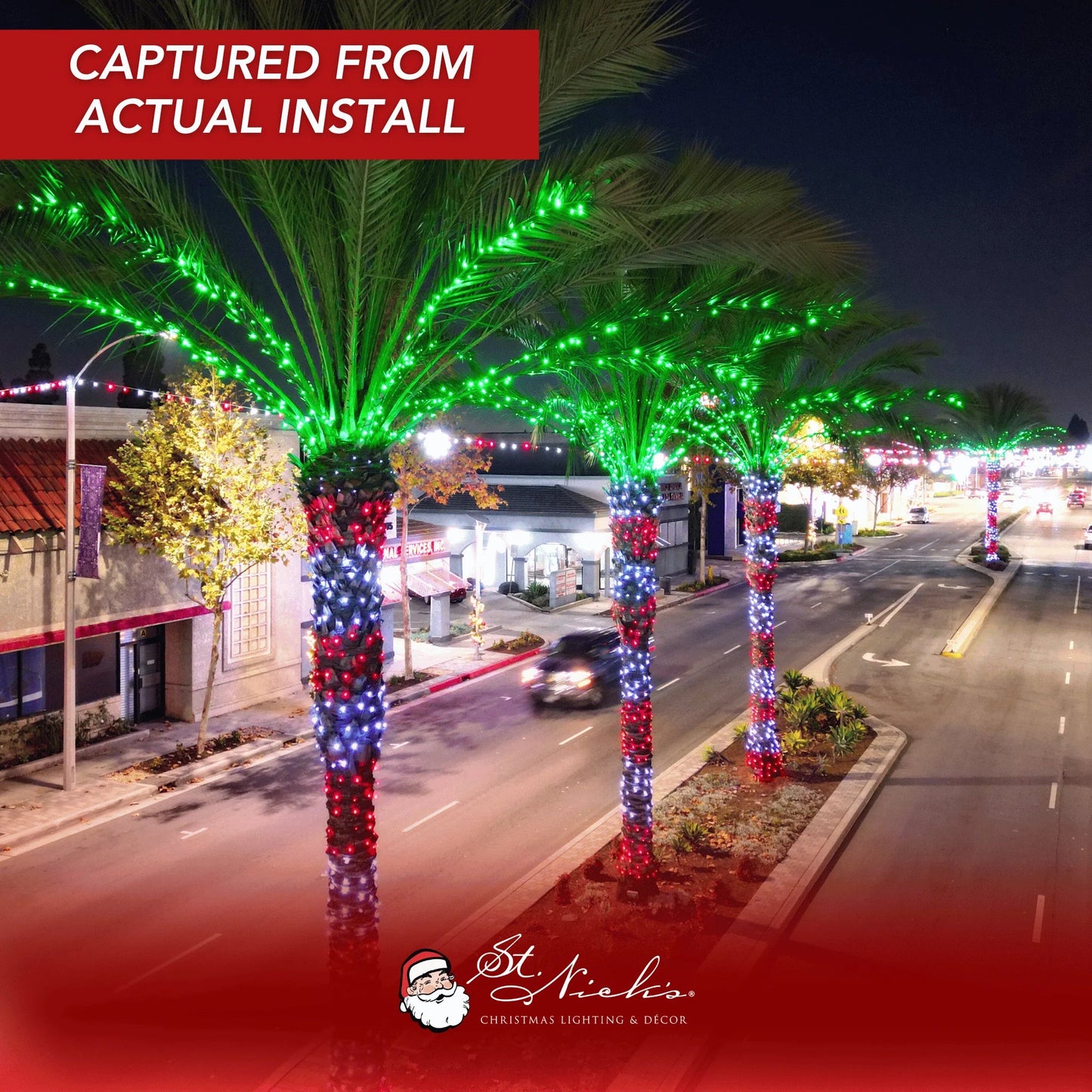 LED Mini Lights 5MM Red Twinkle Green Wire 6" Spacing