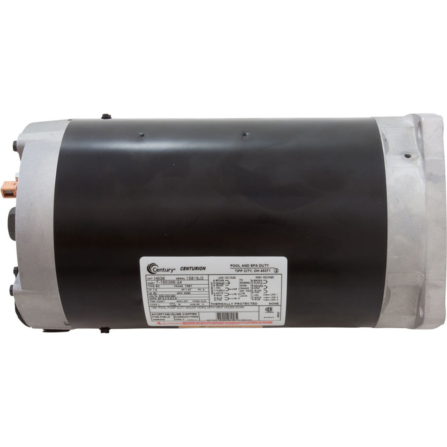 Mtr, Cent, 1.5Hp, 208-230/460V, 3Ph, 1-Sp, Sf1.5, 56Yfr 3450Rpm