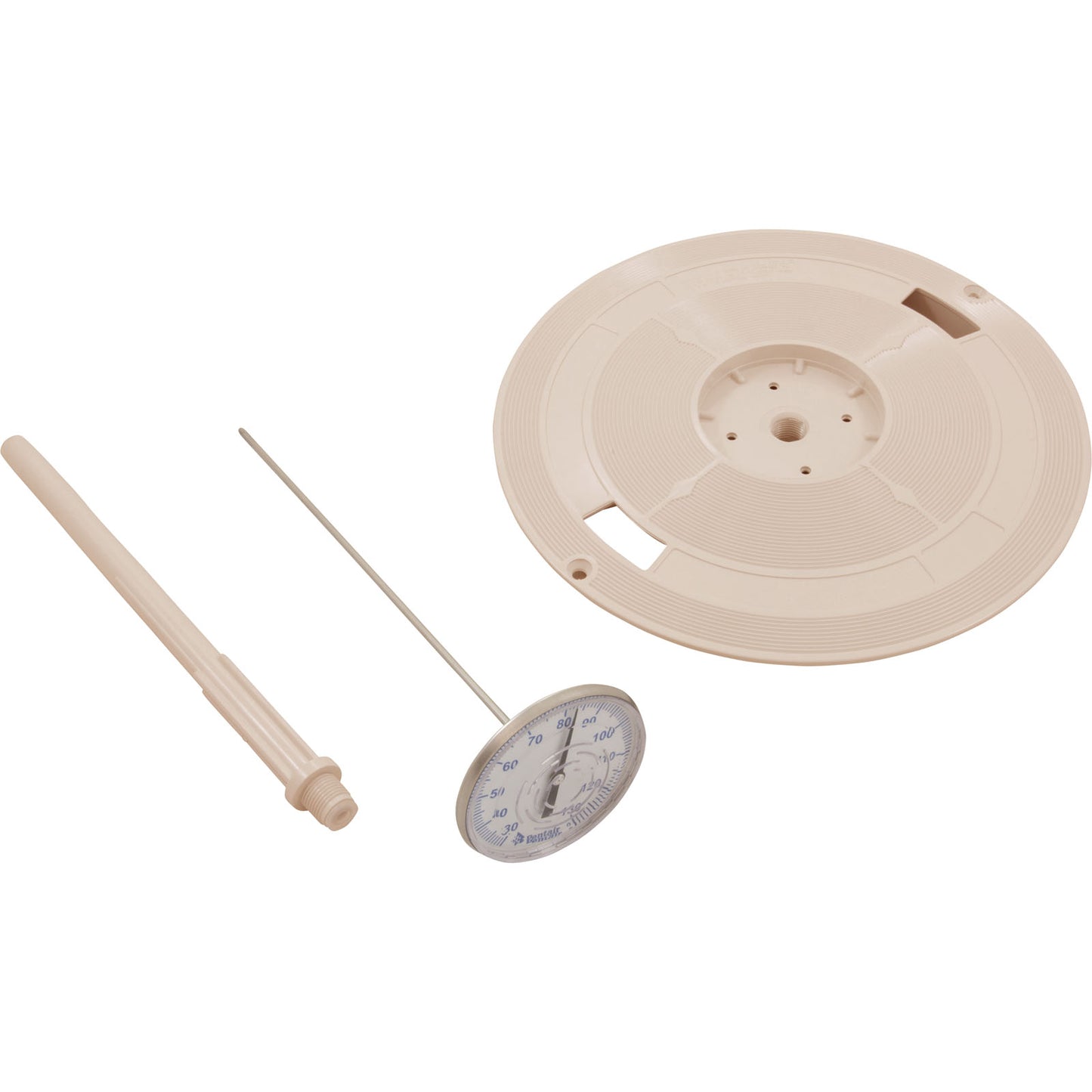 Skimmer de tapa con termómetro estándar almendra