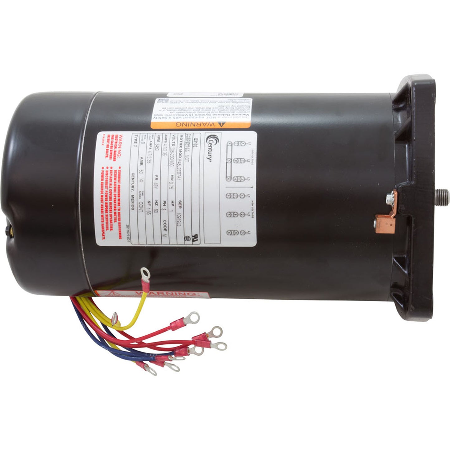 Mtr, Cent, 1Hp, 208-230/460V, 3Ph, 1-Sp, Sf1.5, 48Yfr 3450Rpm