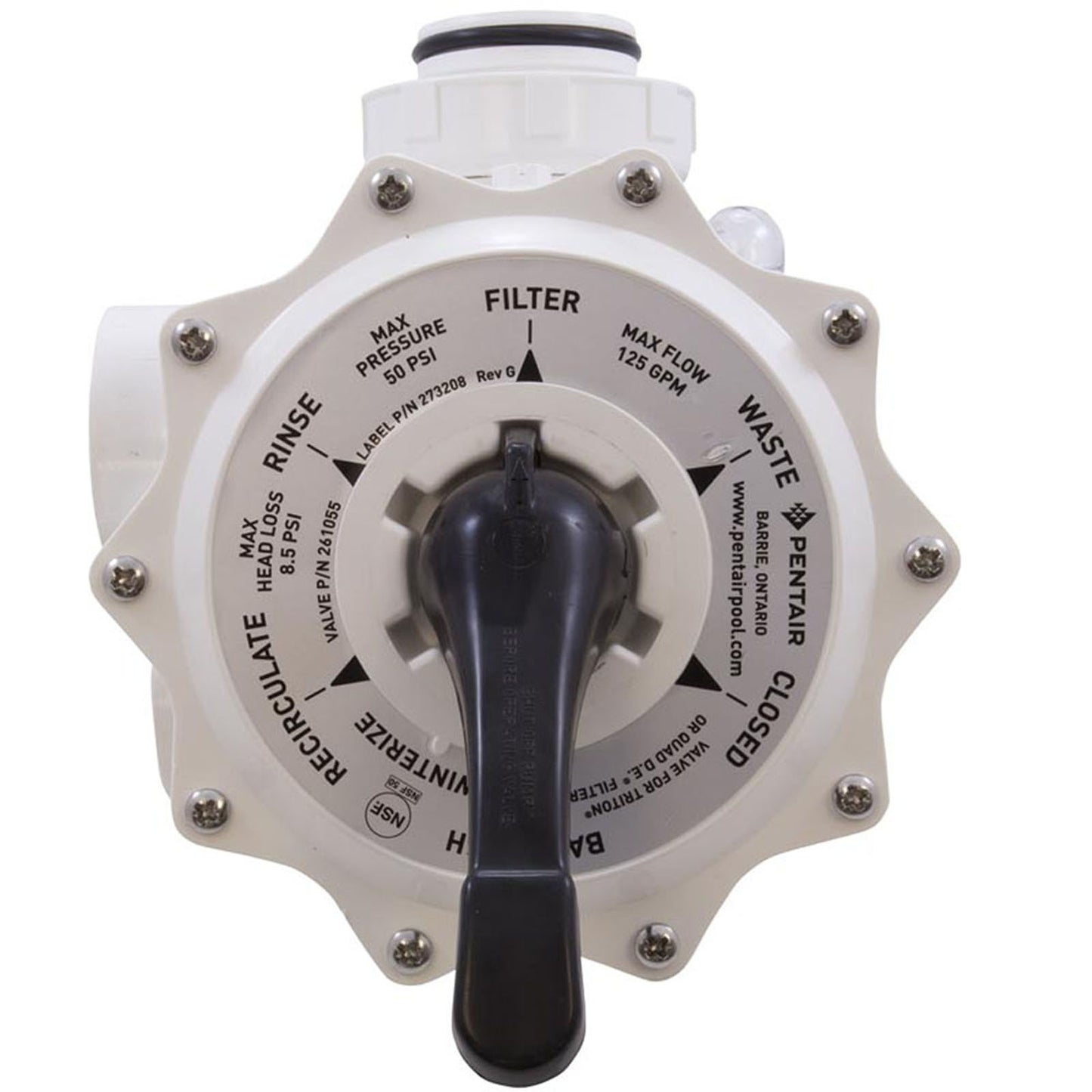 Multiport Valve, American Products/Pentair, 2" Thd, 6 Pos
