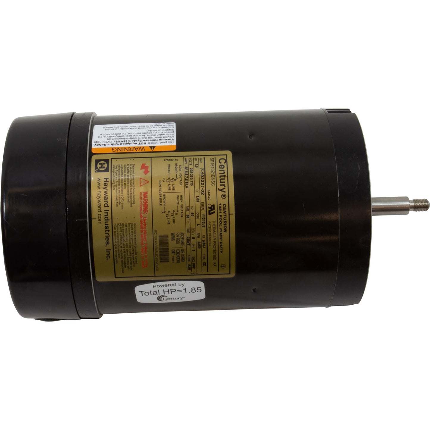 Motor, Hayward NortStar SP4000, 1.0hp, 1-Spd, Full Rated