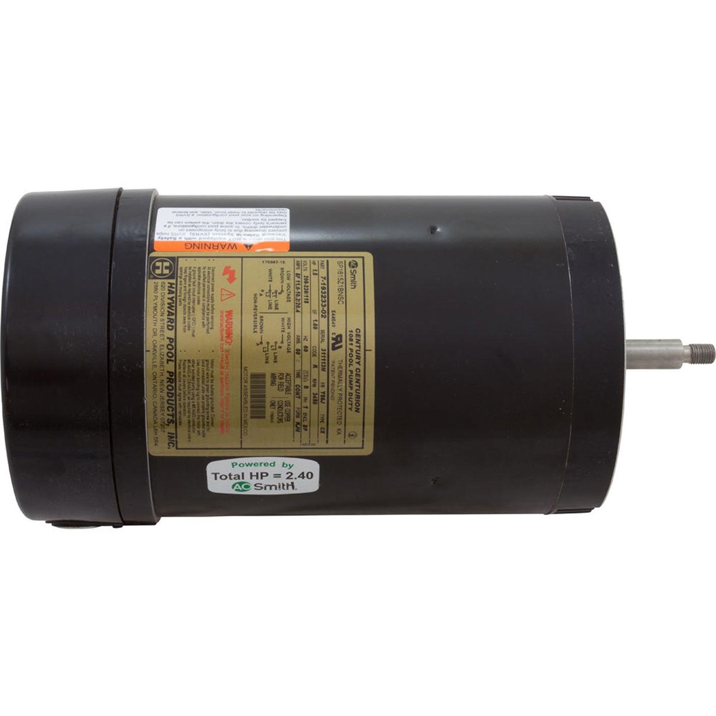 Motor, Hayward NorthStar SP4000, 1.5hp, 1-Spd, Full Rated, EE