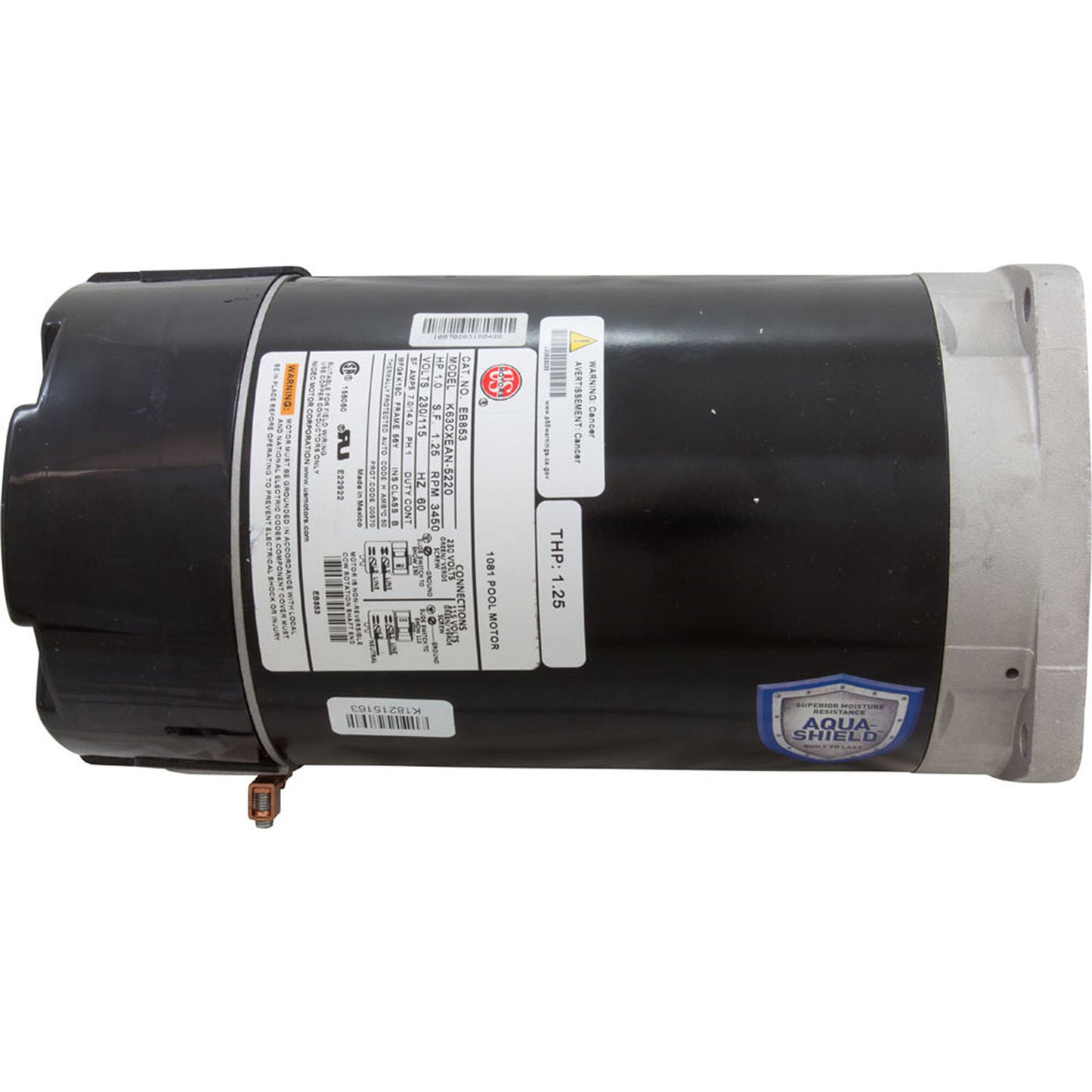 Motor, US Motor, 1.0 Horsepower, SQFL, Uprate, 115/230v