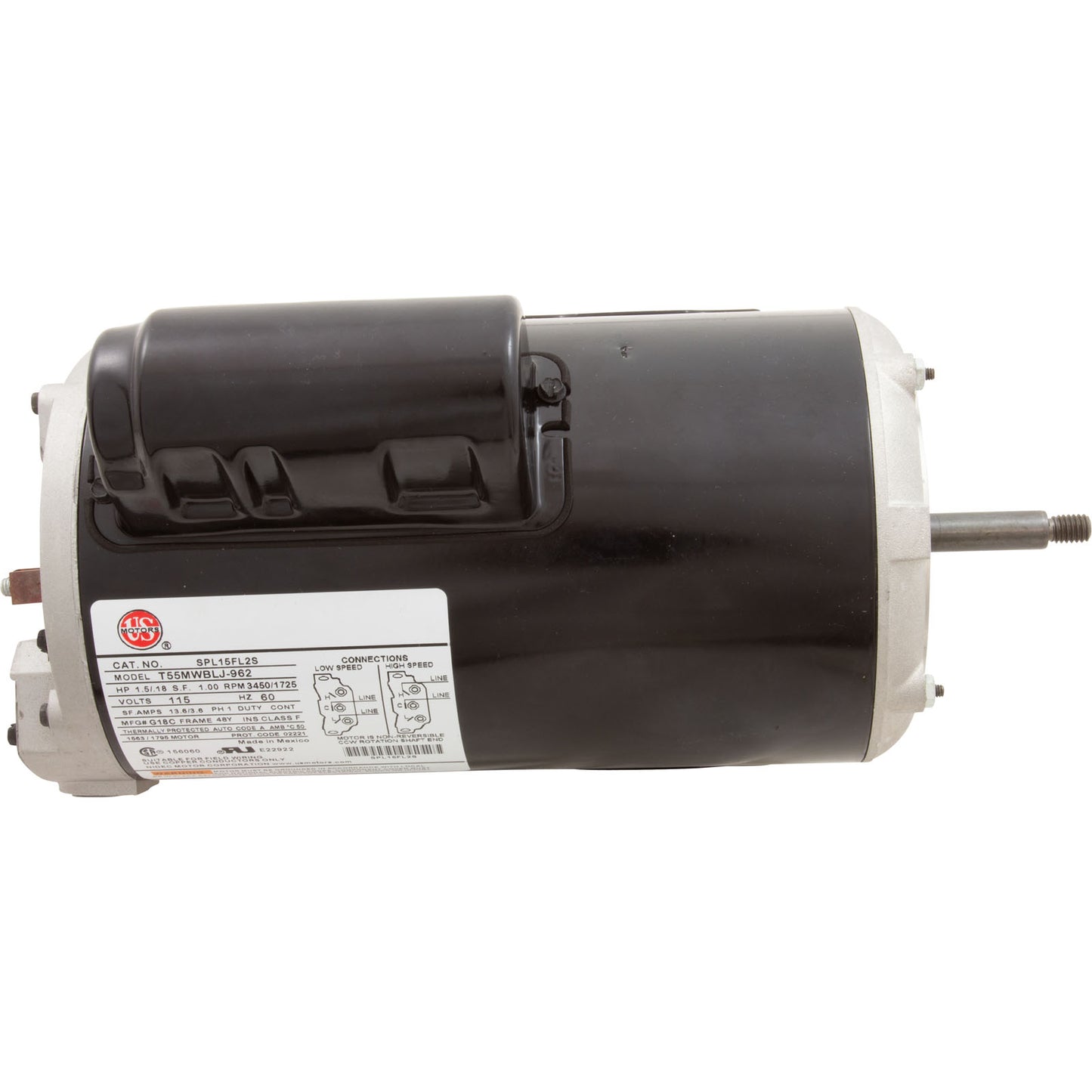 Motor, US Motor, 1.5 Horsepower, ThruBolt, 2-Speed, 115v, 48Y