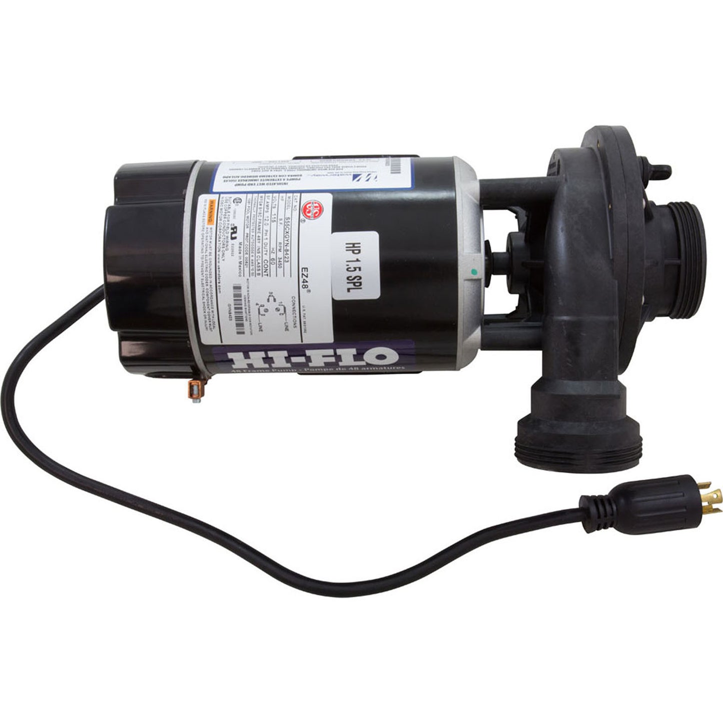 Hf 1,5 CV 115 V 1 vitesse 3 pieds Tl 90 ° à droite sans piège