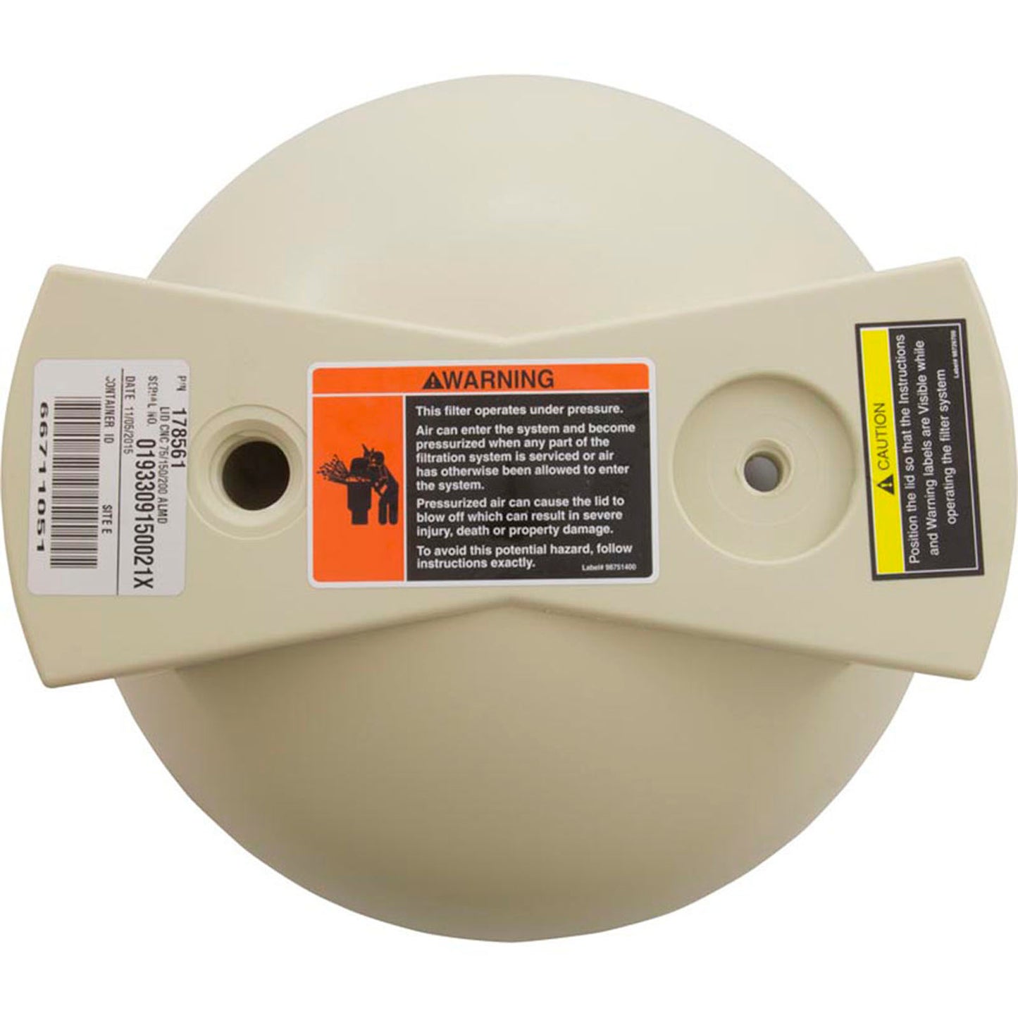 Tank Lid, Pent Am Prod CLN/CLR 75/150/200, Almond