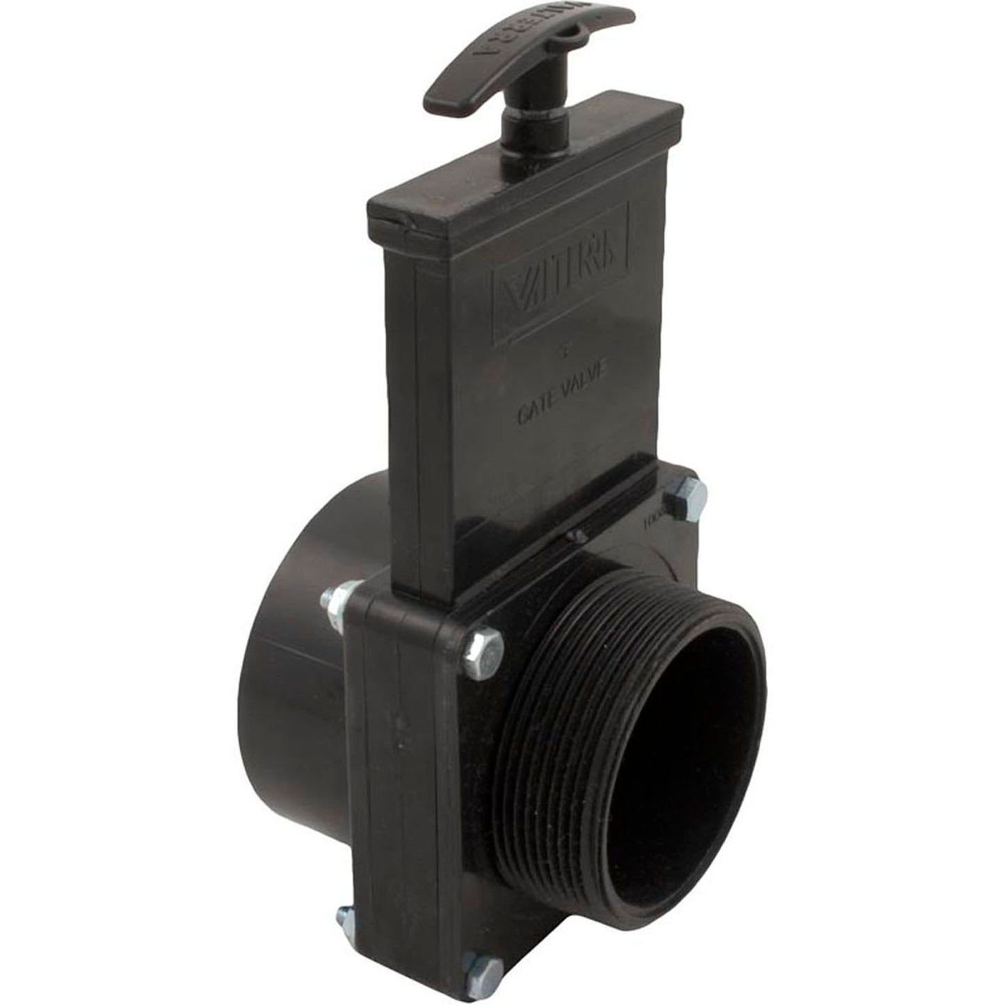 Gate Valve, 3 pc, Valterra, 3"s x 3"mpt, 30psi, Black