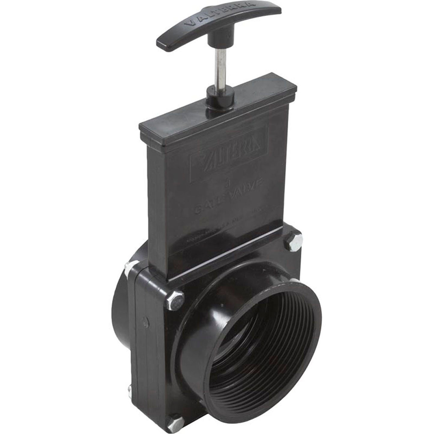 Válvula de compuerta, 3 piezas, Valterra, 3" fpt x 3" fpt, 30 psi, negra