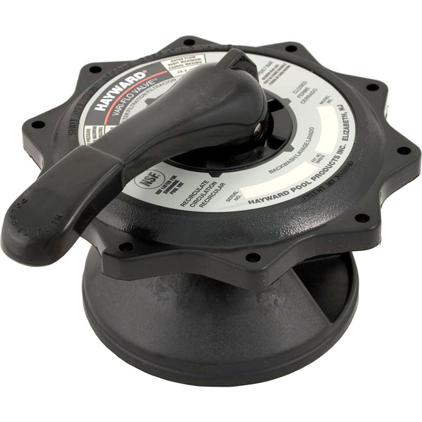 Lid Assembly, Hayward SP0715 2" Vari-Flo Valve, Black