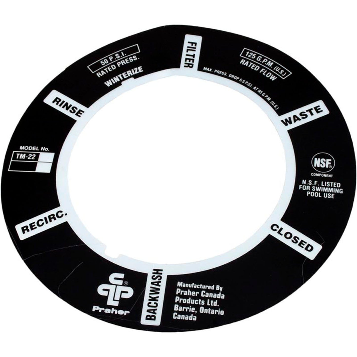Decal, Praher ABS 2" Top Mount Valve