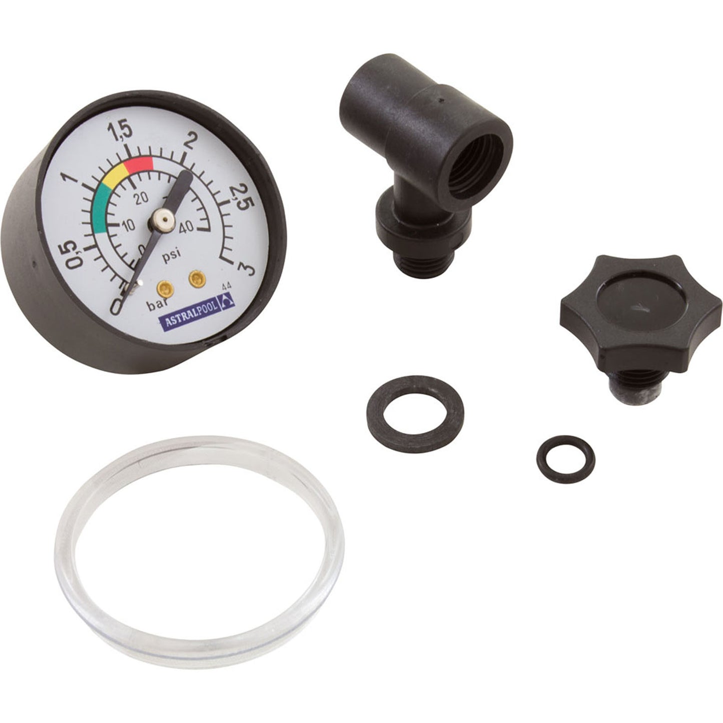 Pressure Gauge Kit, Astral, Back Mount, 1/8"