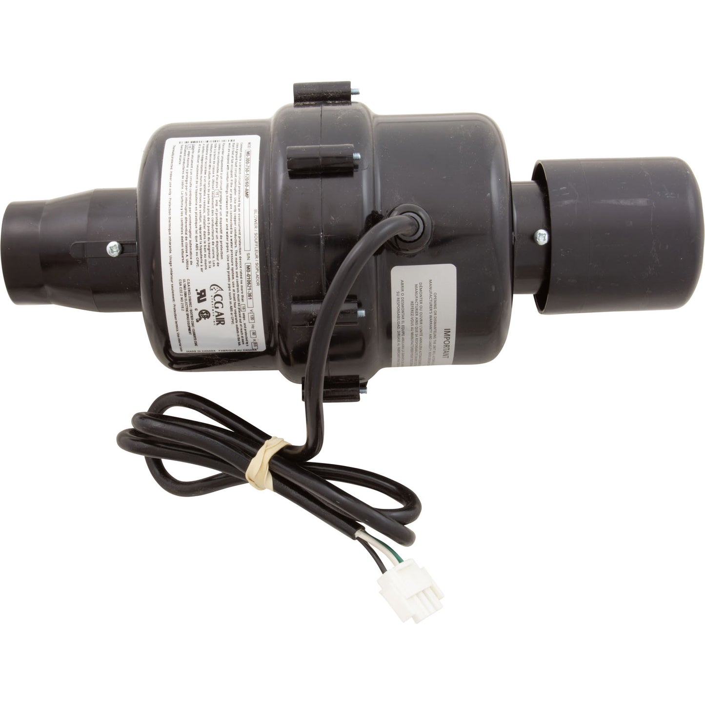 Blower, CG Air Millenium O, 115v, 9.5A, Heater, 3' AMP, w/Muffler