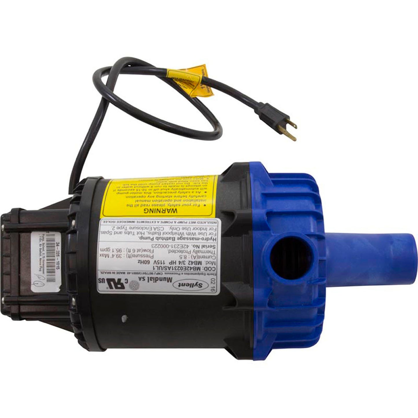 Pump, Syllent, 0.75 Horsepower, 115v, Nema Plug