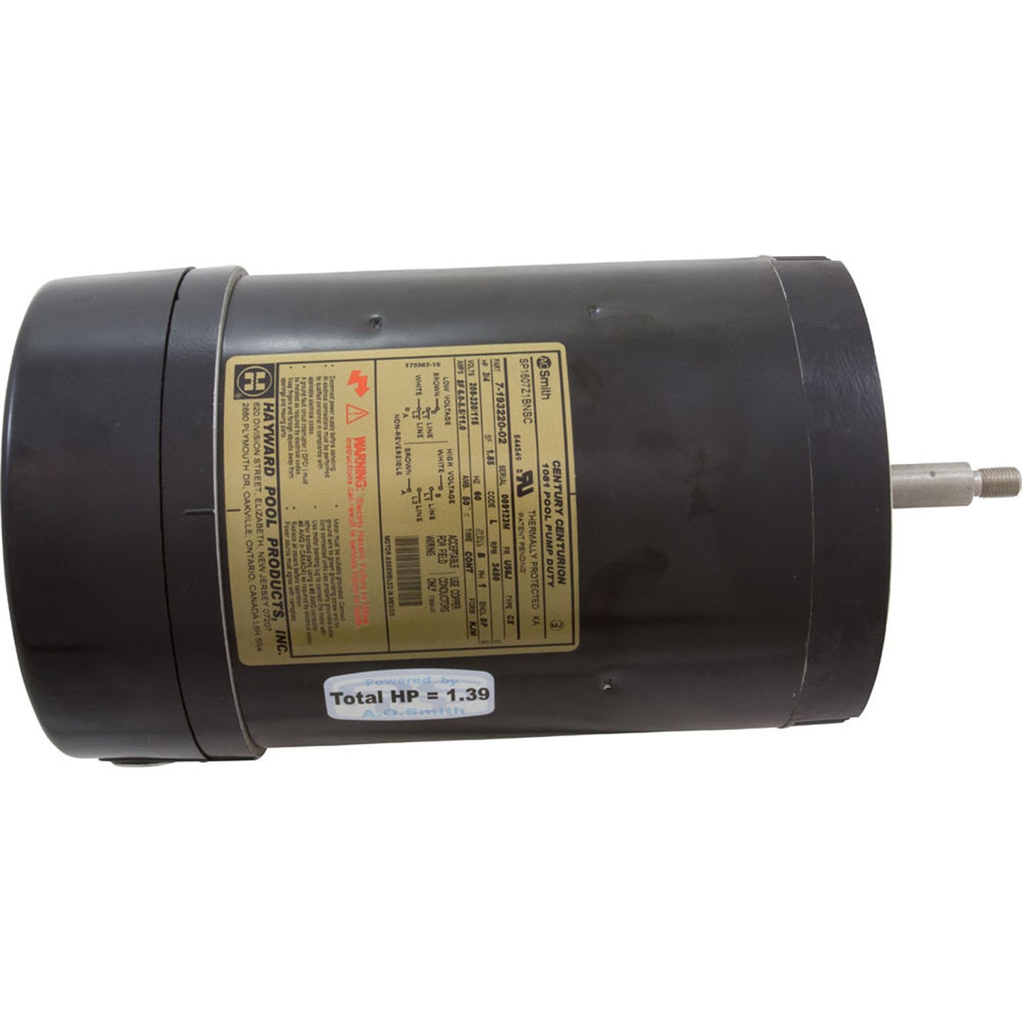 Motor, Hayward NorthStar, 0.75hp, Full Rate