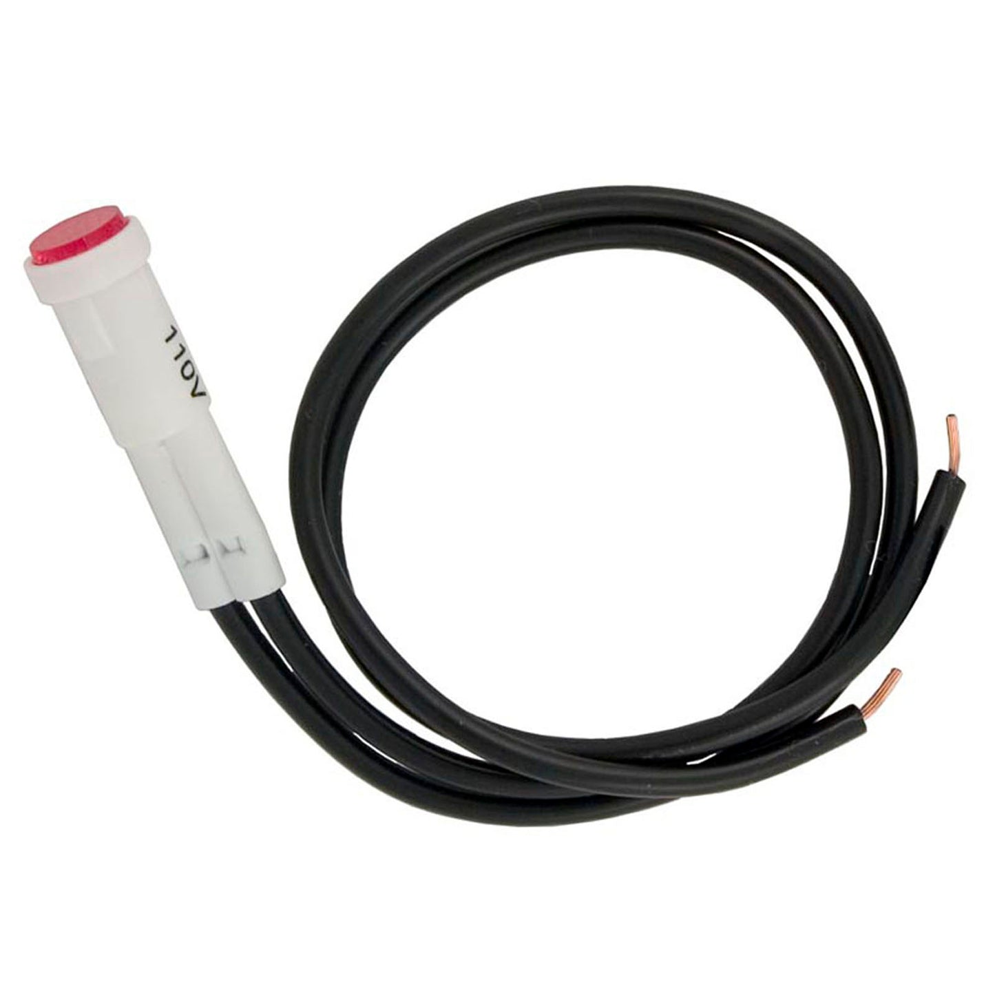 Voyant lumineux, 115 V, trou 1/4, à pousser, rouge