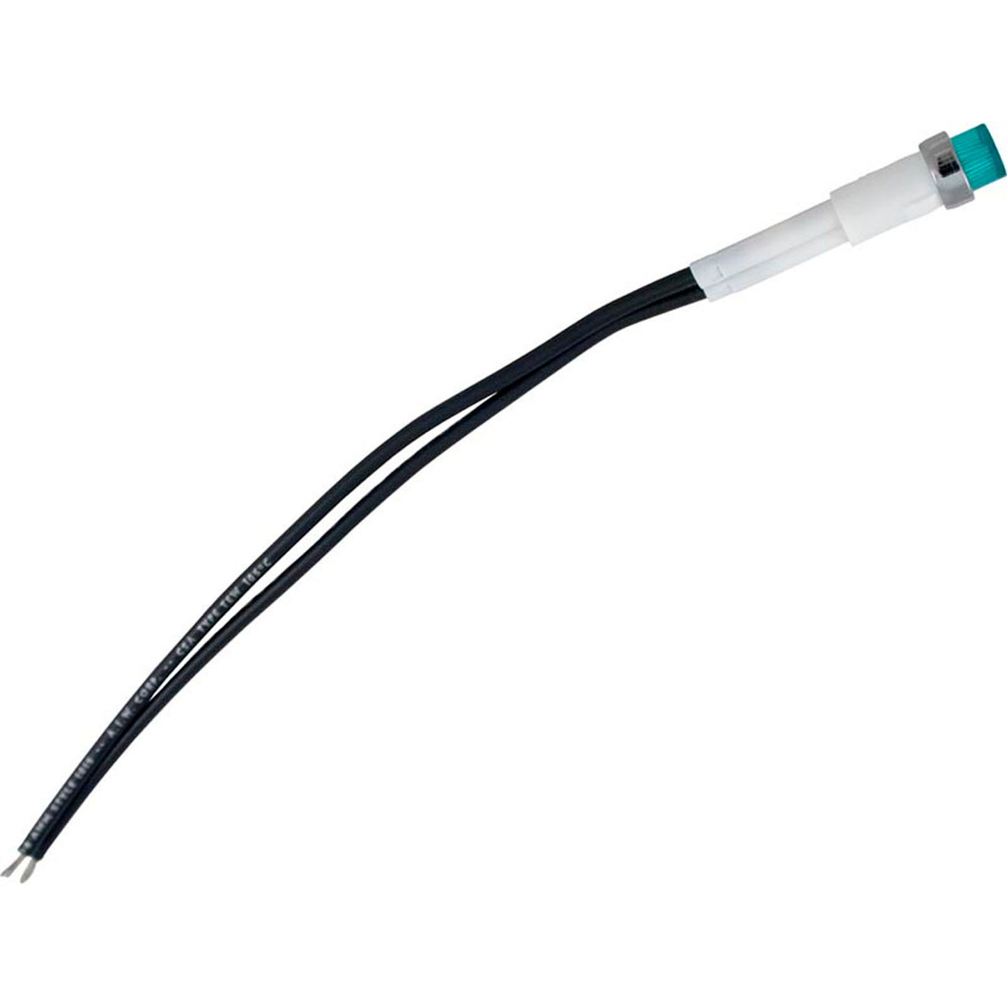 Luz indicadora, 115 V, tamaño de orificio de 1/4, de empuje, verde