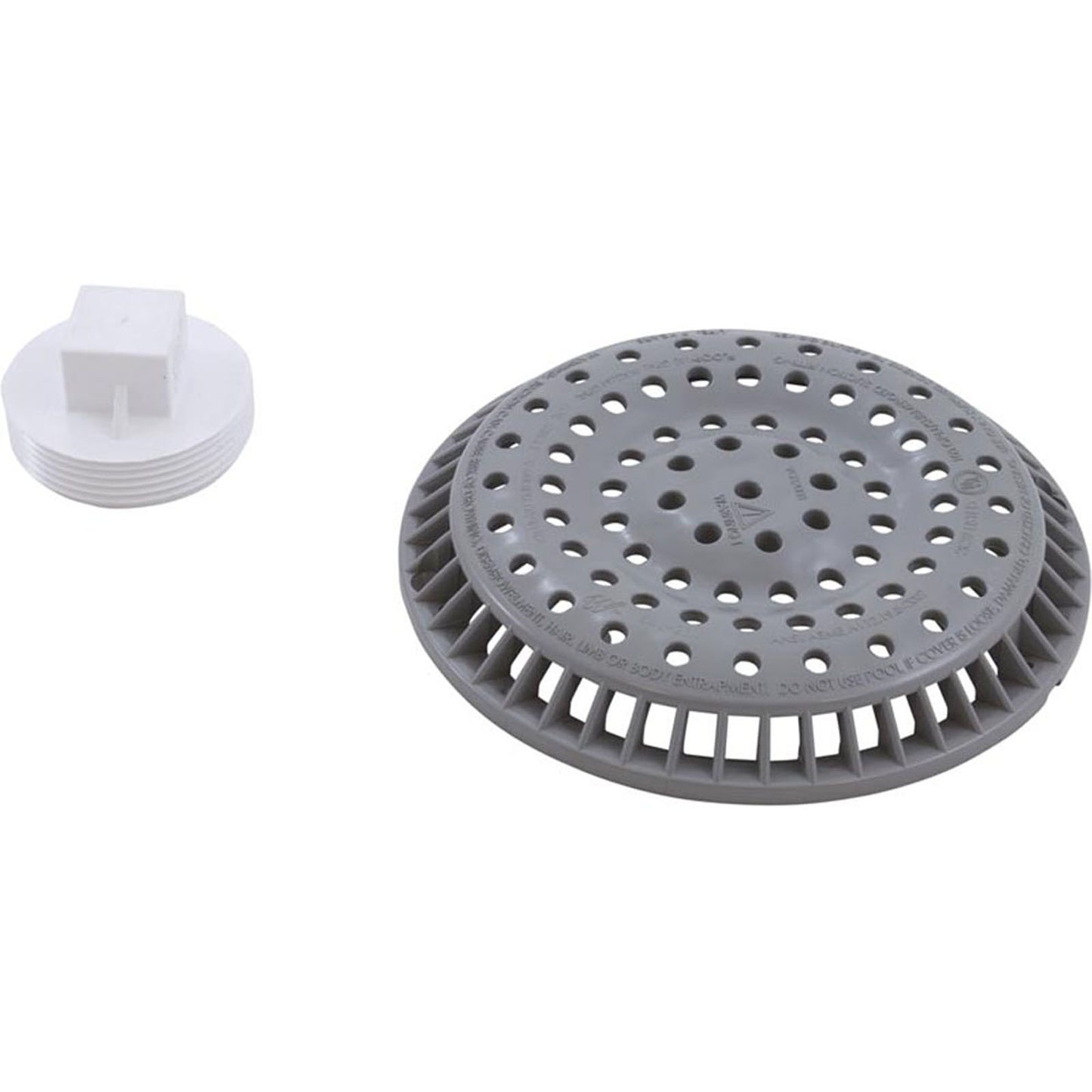 Main Drain, WW Anti Vortex, 8" Rnd, Gun, 2-1/2"s, Gray