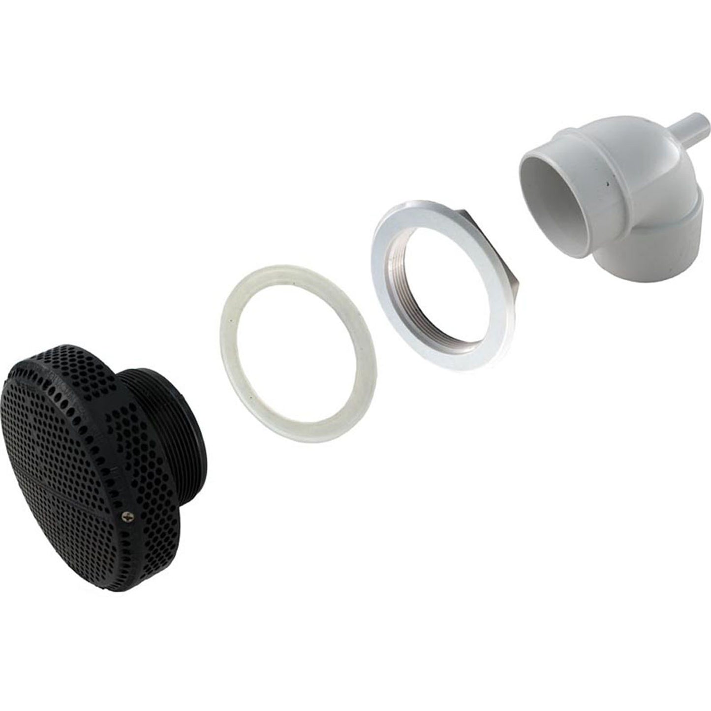 Suction Assembly, WW Super Hi-Flo, 3-3/8"hs, 2-1/2"s, w/90 Deg, Black