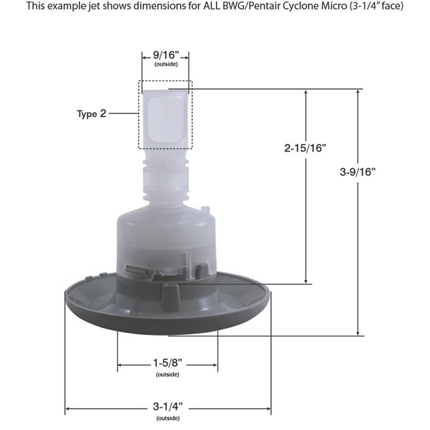 Jet Intl, BWG Cyclone Micro, 3-1/4"fd, Dir, Dlx Scal, Gray