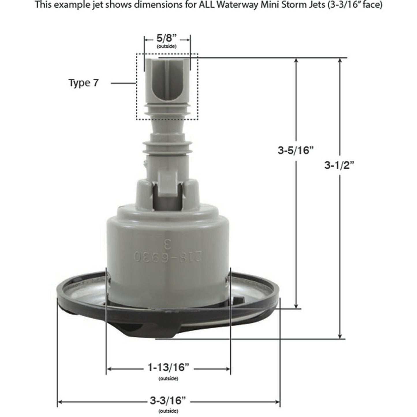Jet Intl, WW Mini Storm, Swirl, 3-1/4"fd, Dir, SS/Gry