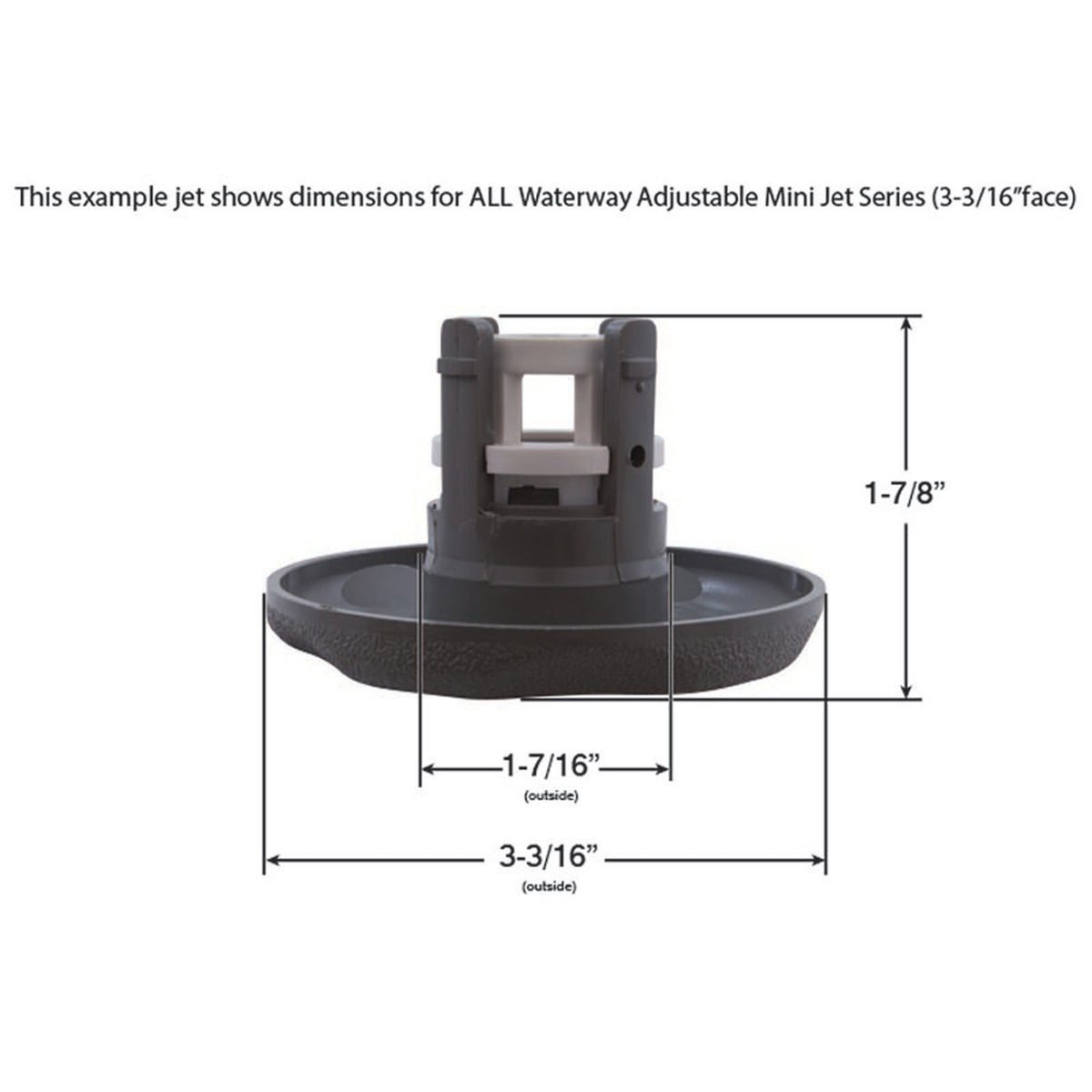Jet Intl, WW Mini, 3-3/16"fd, Dir, Textured Scal, White