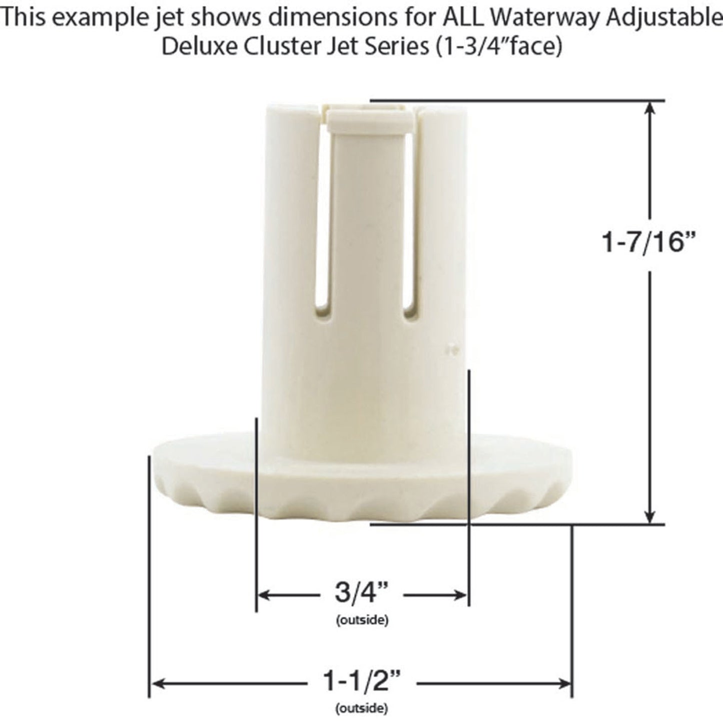 Jet Intl, WW Cluster Deluxe, 1-1/2"fd, Fixed, Dlx Scal, Gry